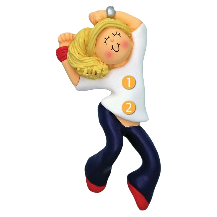 Blonde female hip hop dancer ornament with white top and dark pants for Christmas Ornaments & Tree Decorations under $50 collection