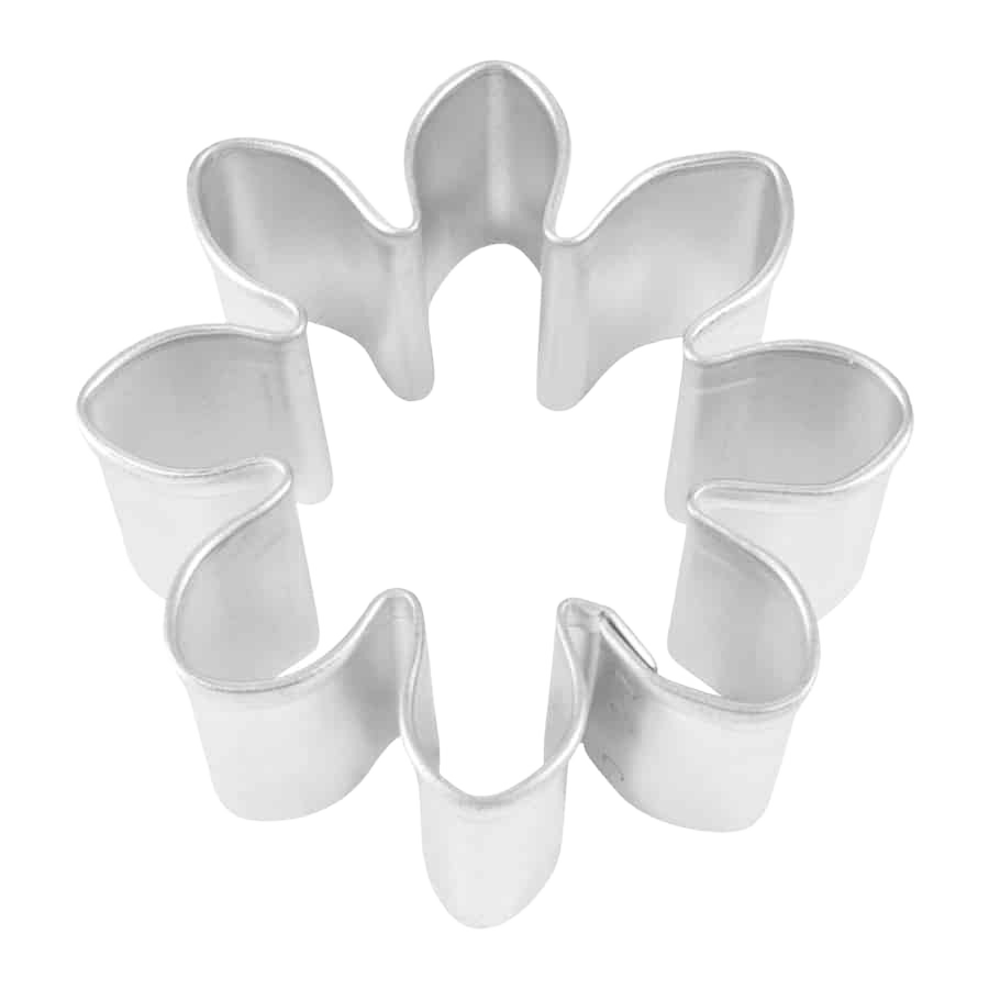 3-inch metal flower-shaped cookie cutter for baking and crafting with smooth edges and durable construction