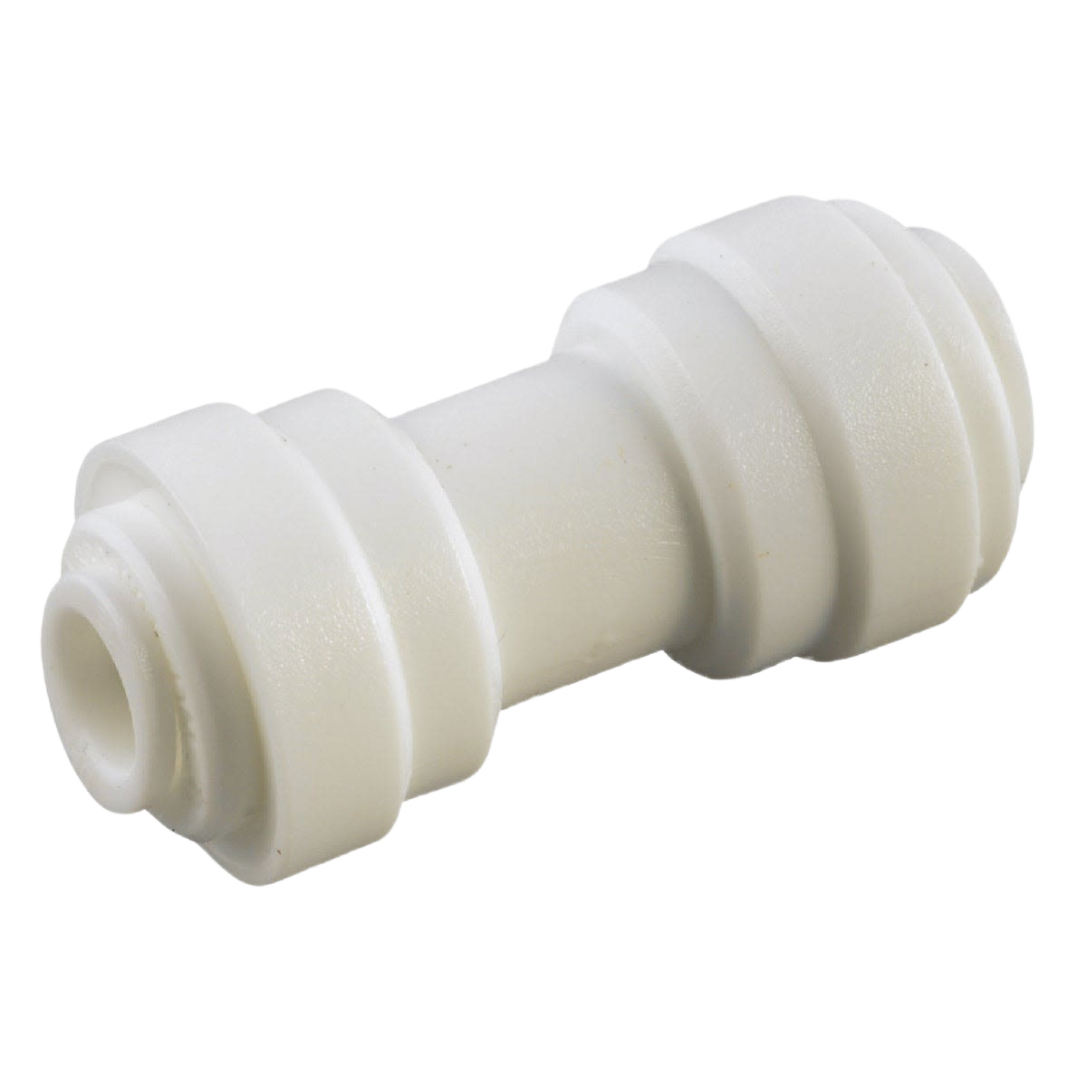 White plastic push-in union fitting for plumbing and fluid connections in pipes and fittings collections under $50