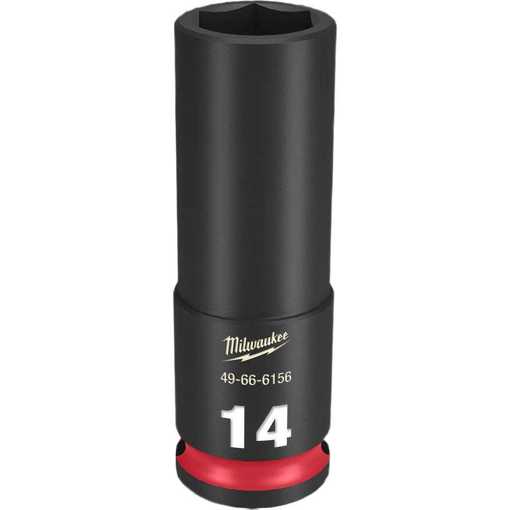 Deep 14-mm 6 point impact socket with 3/8 inch drive, forged steel for durable use in hand and woodworking tools collections under $50