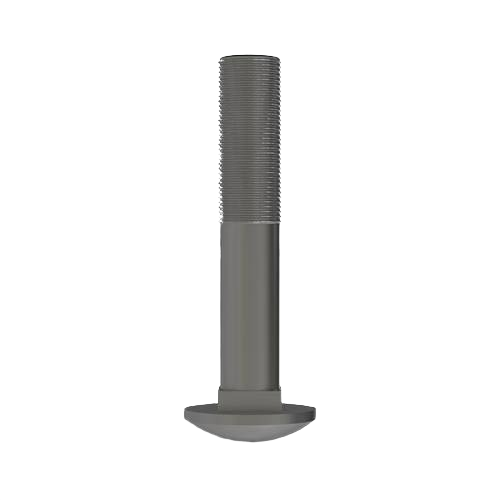 Gray round head square neck bolt with threaded shaft for John Deere parts and hardware collections