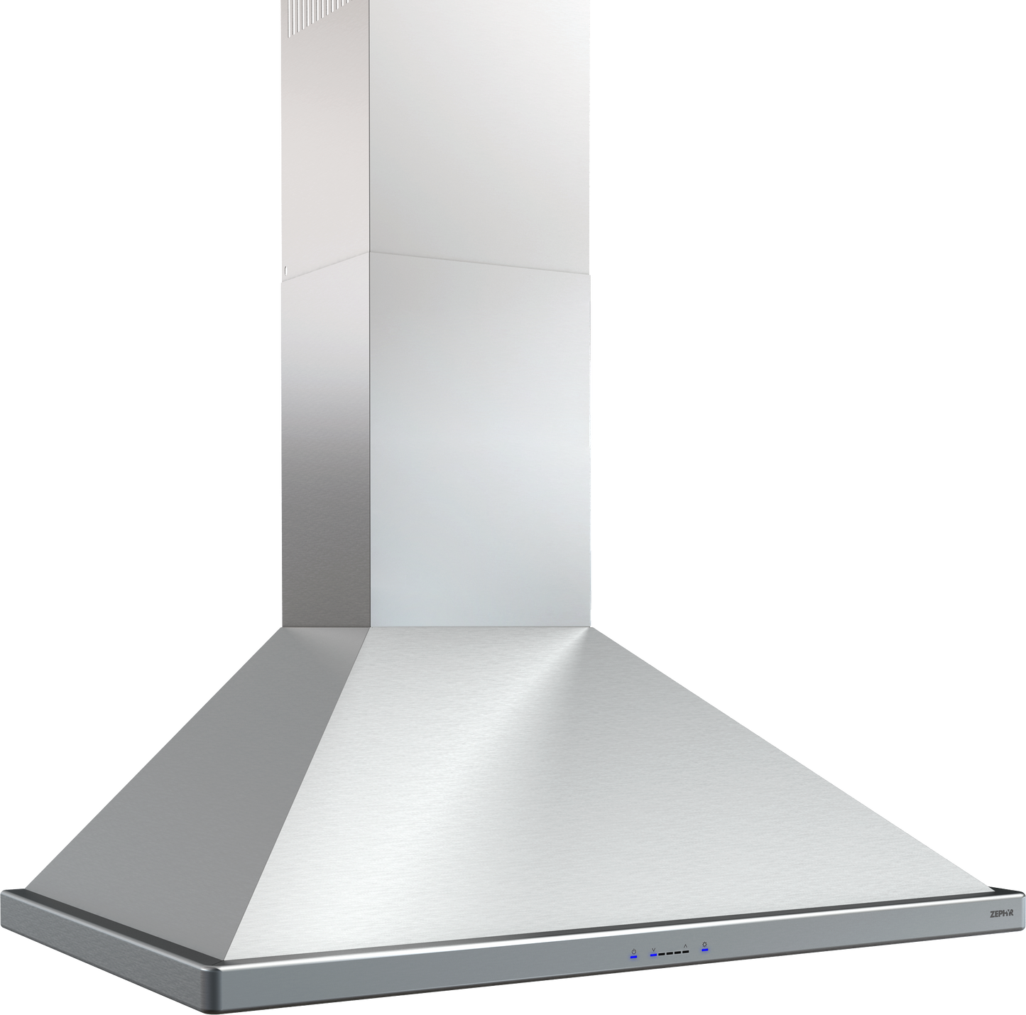 stainless steel chimney range hood with LED controls and energy-efficient airflow for kitchen and home improvement tools