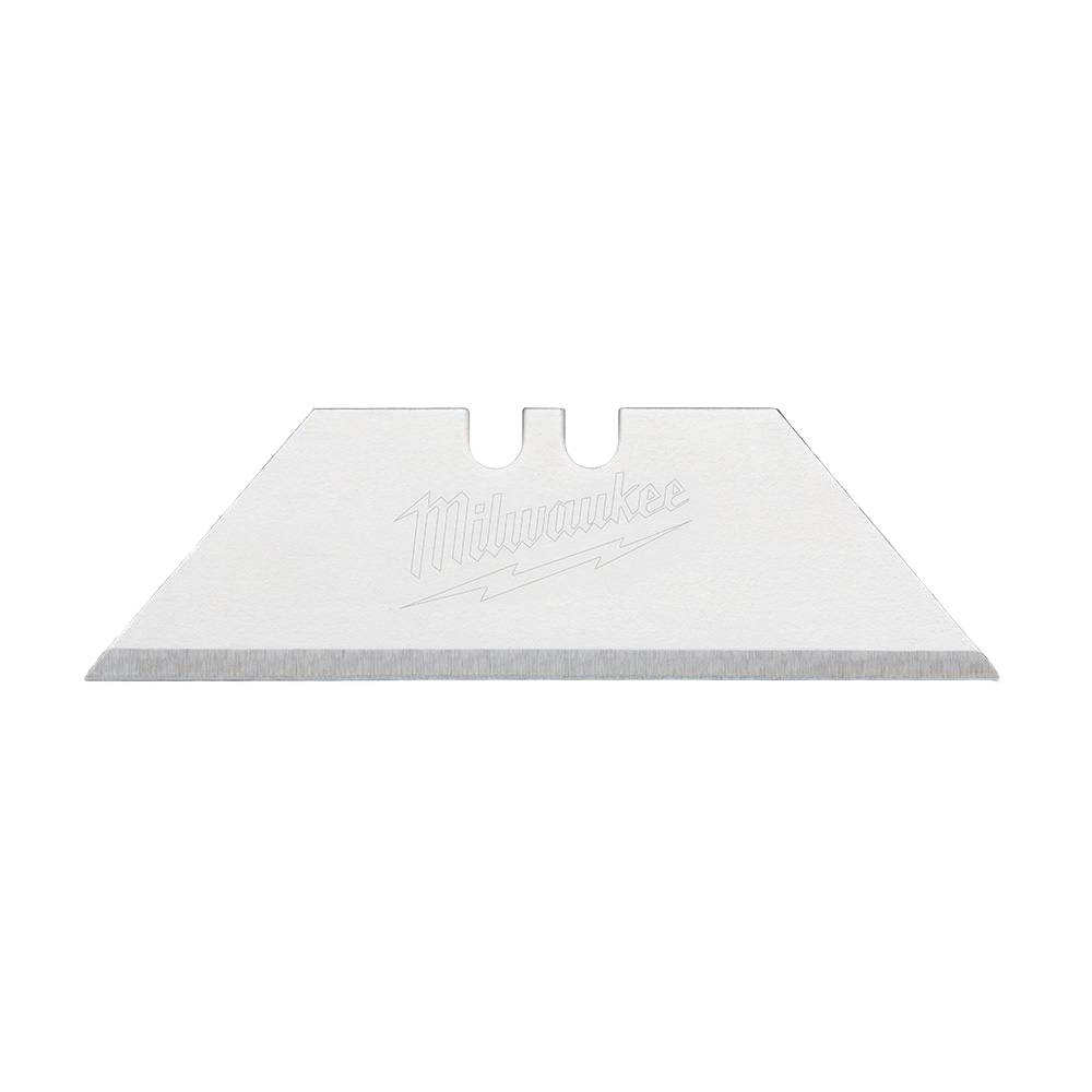 Silver razor blade with engraved logo, designed for use in cutting tools and woodworking hand tools collections