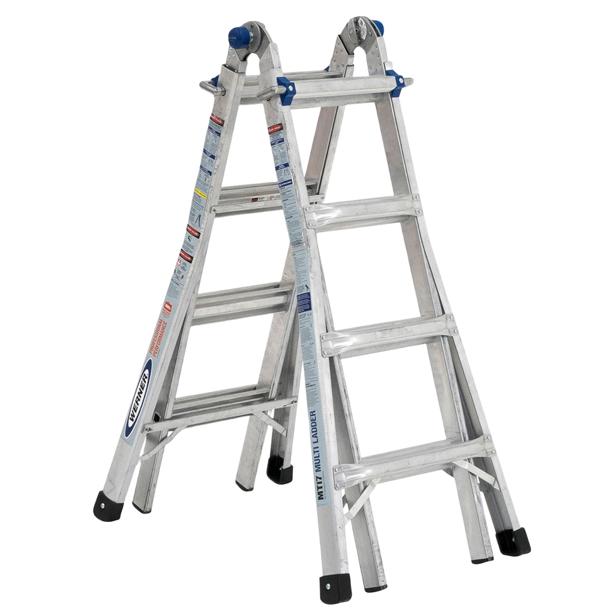 Werner Aluminum Multi-Position Telescoping Ladder with 300 lb. Load Capacity, 17 ft.