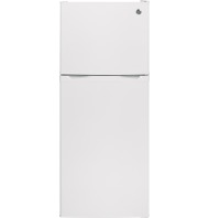 White top-freezer refrigerator with simple exterior design for kitchen and home appliance use