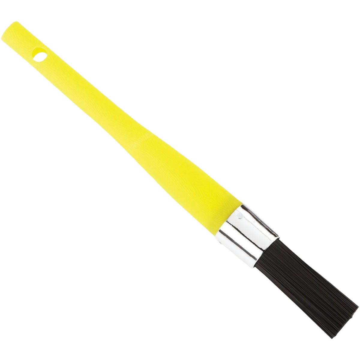 Heavy-duty parts cleaning brush with yellow plastic handle and black bristles for automotive and home improvement use under $50