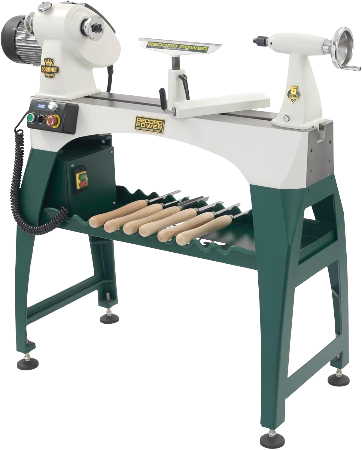 Record Power Coronet Regent 18" Heavy Duty Swivel-Head Cast Iron Variable Speed Lathe