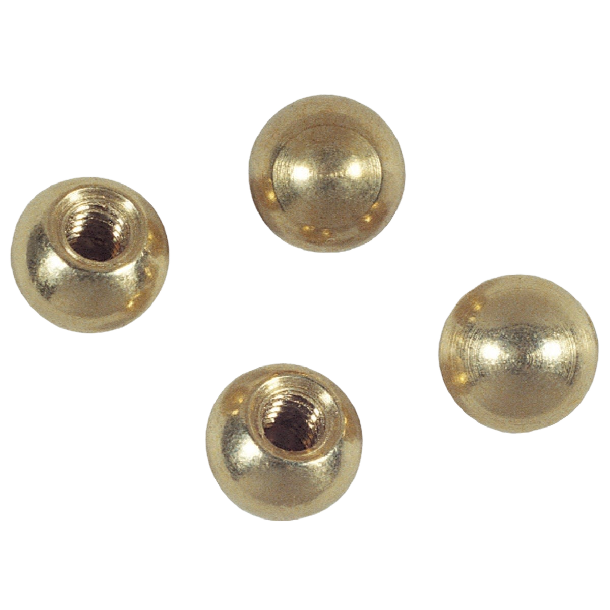 Set of four solid brass lamp ball nuts with threaded holes for lighting and lamp parts accessories under $50 collections