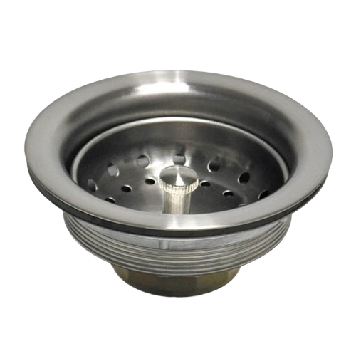Brushed nickel sink basket strainer for plumbing parts and repair, preventing debris clogs in drain systems