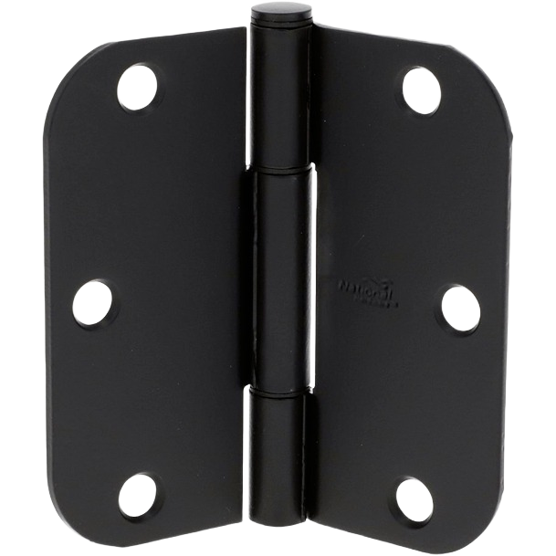Matte black door hinge with smooth pivot design for silent operation in home improvement and hardware collections