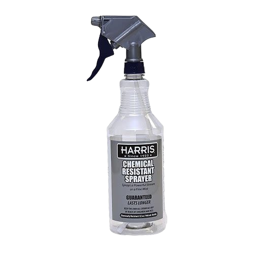 Clear plastic sprayer bottle with gray and black adjustable nozzle for chemical and plant care use under $50 collections