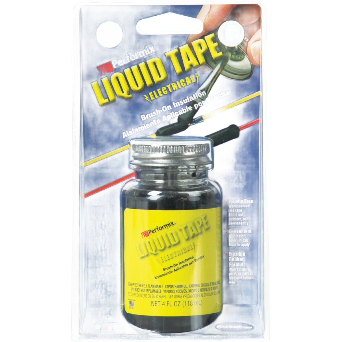 Bottle of liquid electrical tape with brush applicator for insulation in electrical tools and home improvement collections under $50
