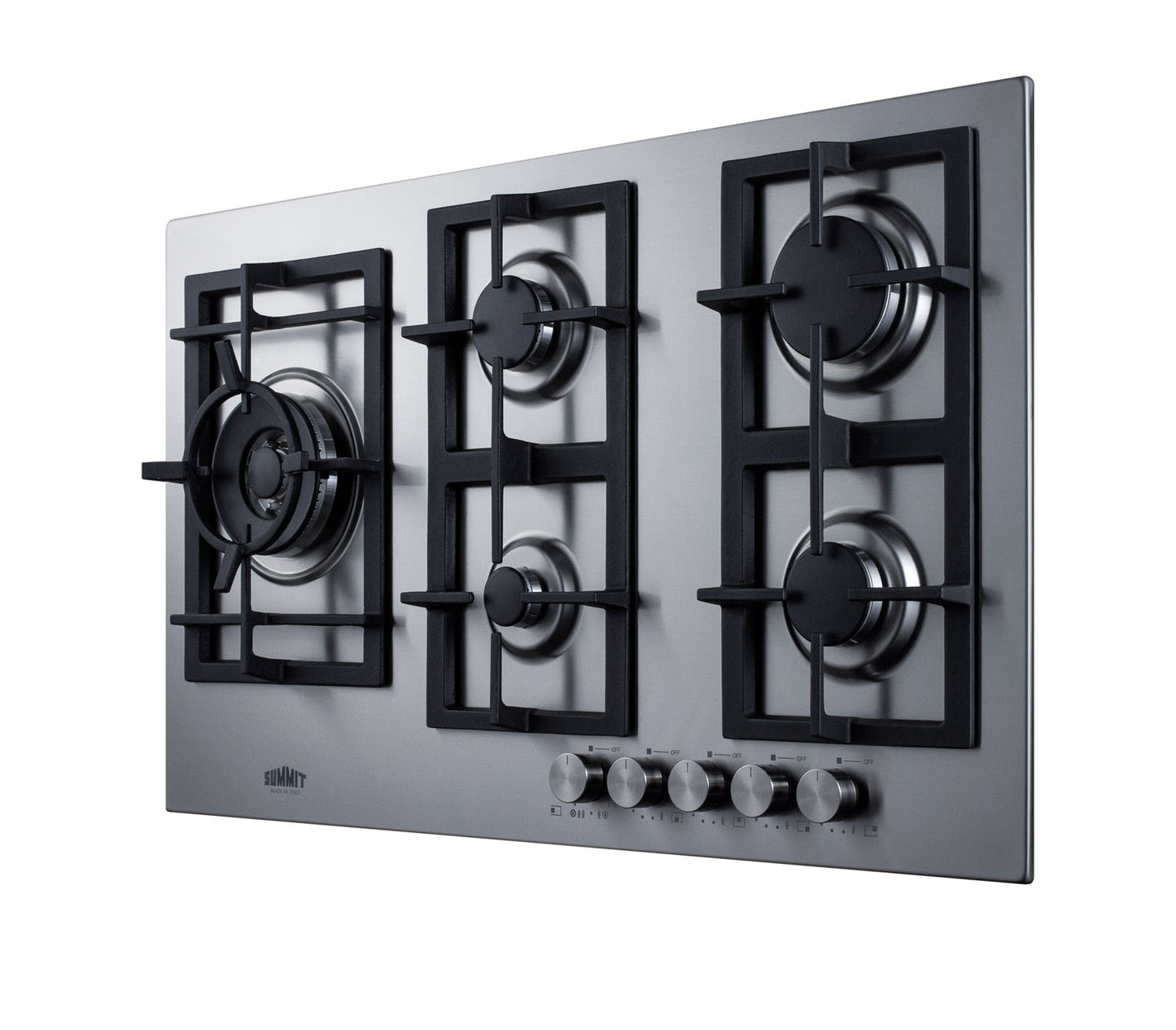 34" Wide 5-Burner Gas Cooktop In Stainless Steel