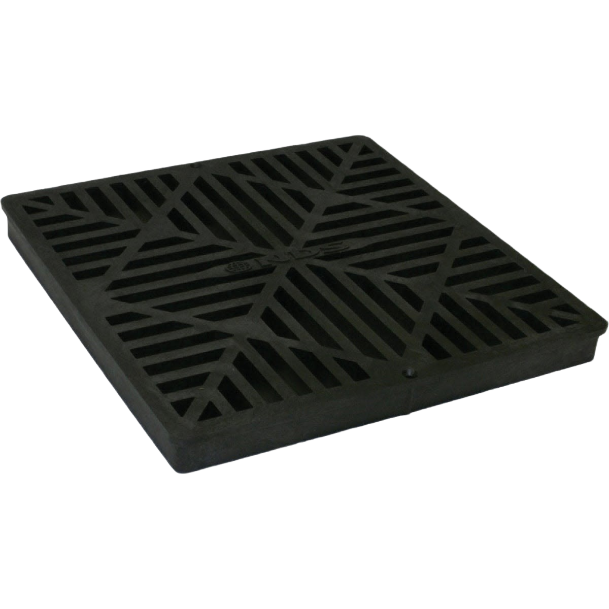 Black 12-inch square grate with geometric pattern for plumbing parts and drain repair under $50 collection