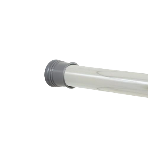 Aluminum chrome adjustable shower rod with gray mounting end for bathroom and hardware accessories under $50 collection