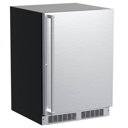24-inch professional built-in undercounter refrigerator freezer with stainless steel door and vertical handle from Appliances collection