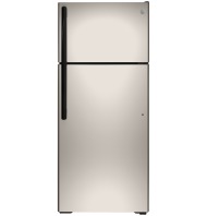 GE ENERGY STAR top-freezer refrigerator with brushed stainless steel finish in Refrigerators and Appliances collections