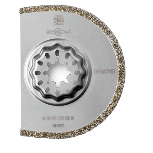 Segmented diamond grout saw blade with Starlock mount for precision removal in woodworking and power tool accessories.