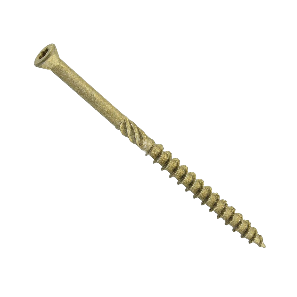 Gold-toned exterior trim screw with star drive for decking and home improvement in Hardware and Fasteners collection