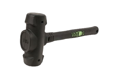 Black dead blow hammer with ergonomic handle and green logo for use in tools and home improvement projects