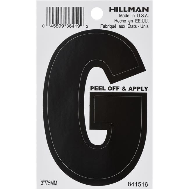 Black vinyl peel-off letter G sticker for home improvement and hardware projects under $50 collections