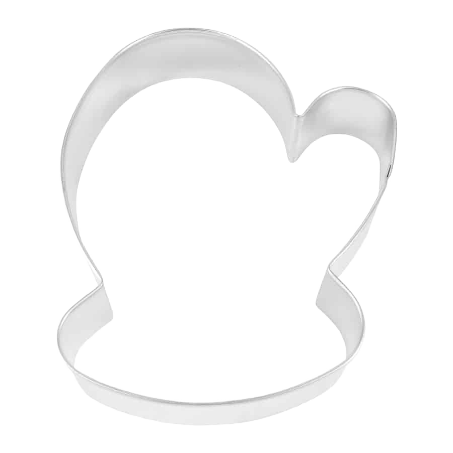 Tinplate steel cookie cutter shaped like a mitten for baking and decorating in kitchenware and bakeware collections under $50.