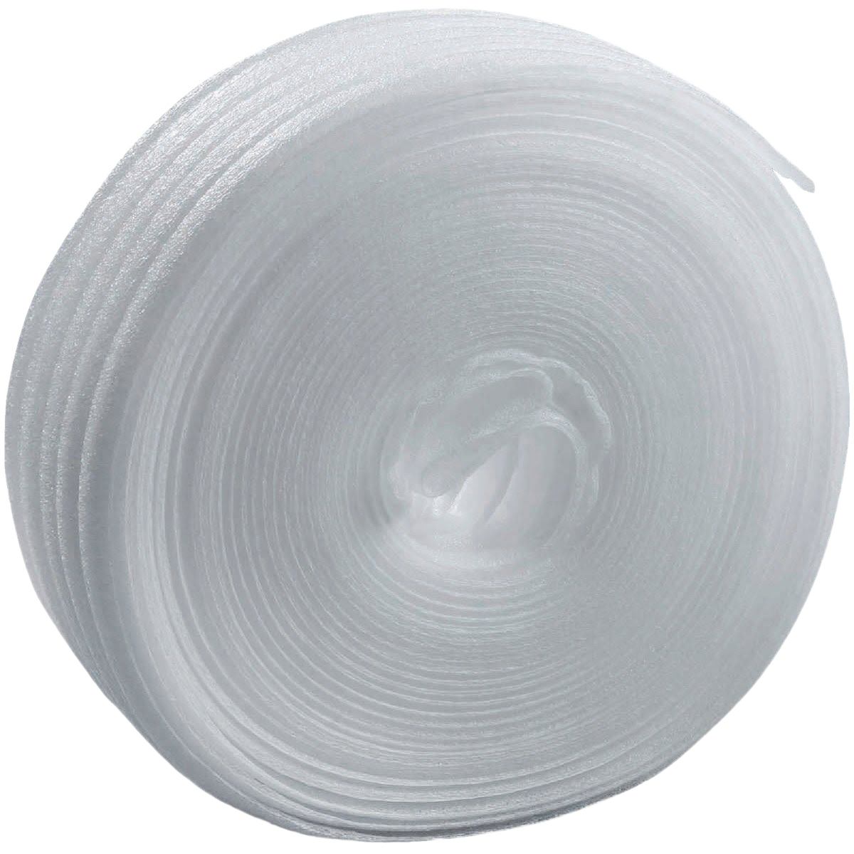 Roll of white foam insulation material designed for sealing gaps and improving energy efficiency in home projects