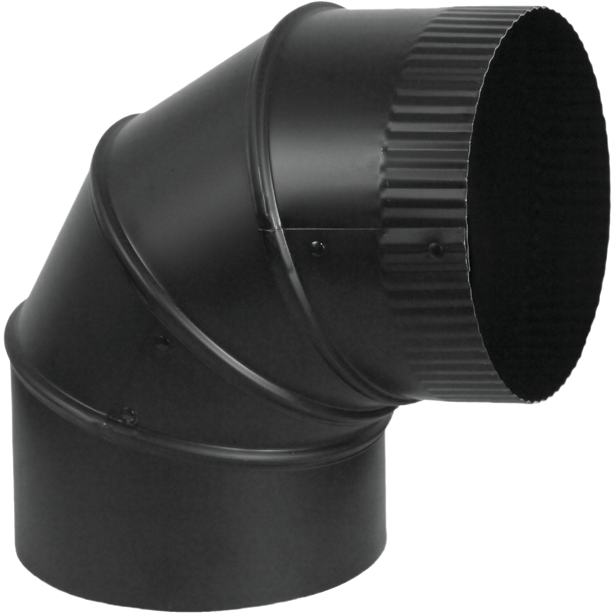 Black 6-inch 24 gauge adjustable elbow pipe for solid fuel appliance venting in plumbing and home improvement projects under $50