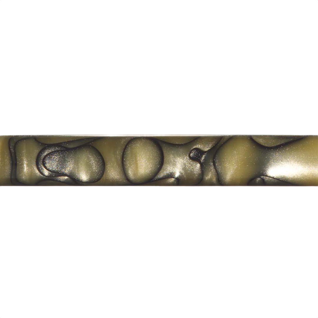 Close-up of a lustrous acrylic pen blank with swirling pearl patterns for woodworking tool projects under $50