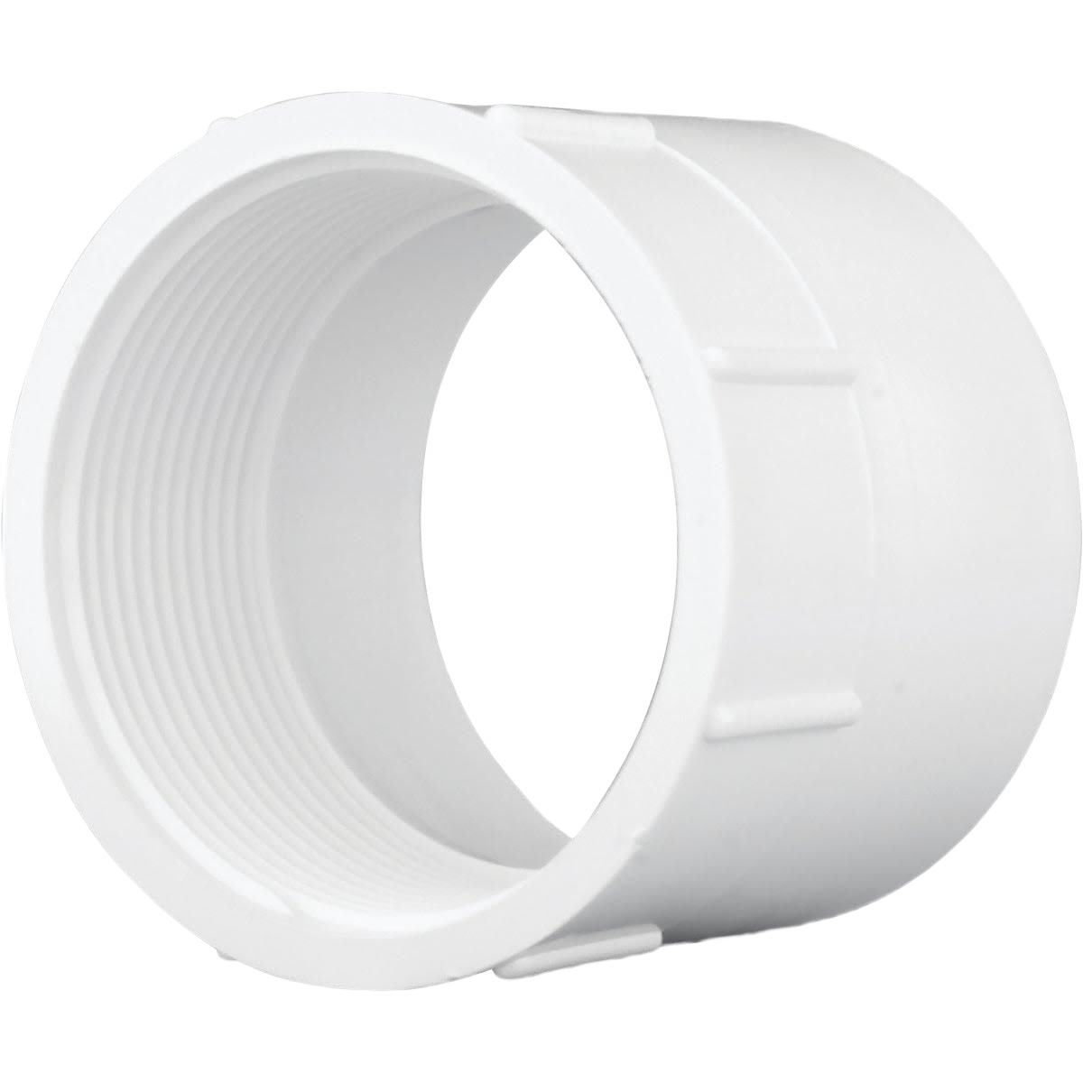 White PVC plumbing adapter with 3-inch hub and female pipe thread for pipes and fittings under $50 collection
