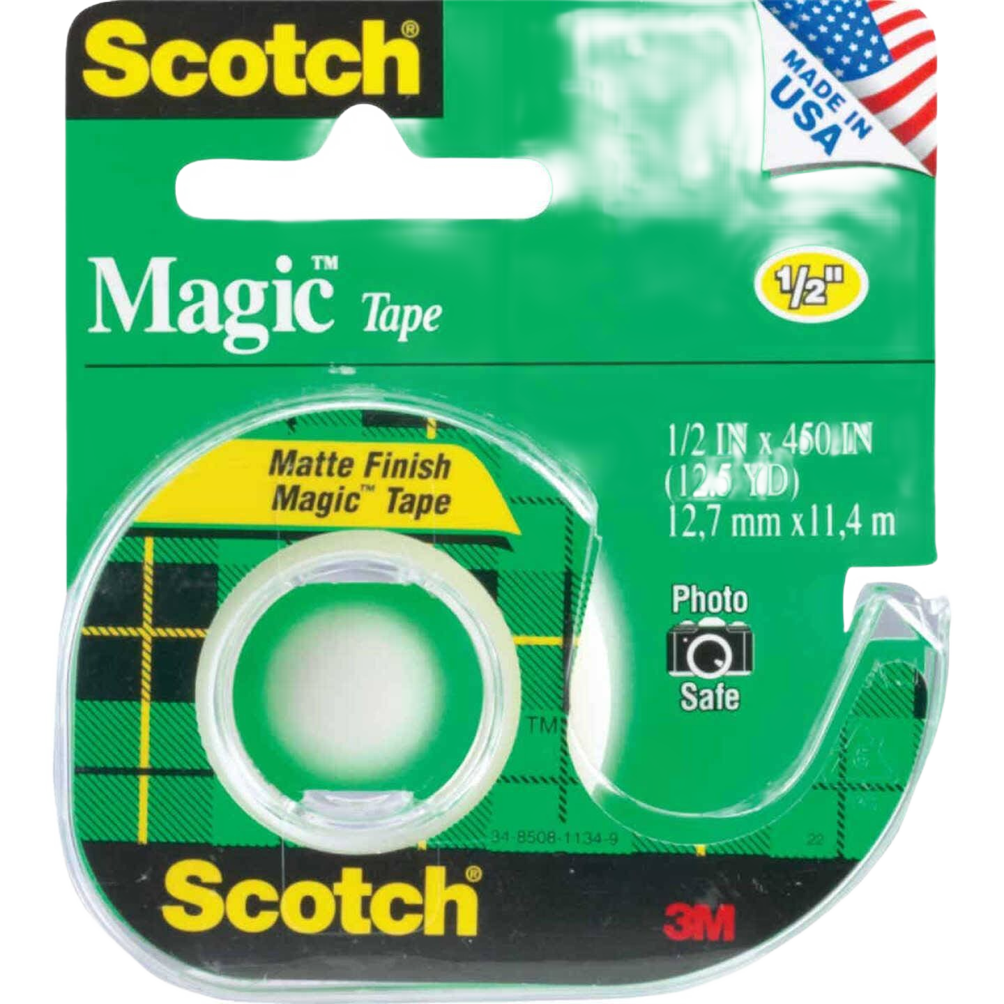 Clear matte finish tape roll in a plastic dispenser for office, home improvement, and tape supplies under $50 collection