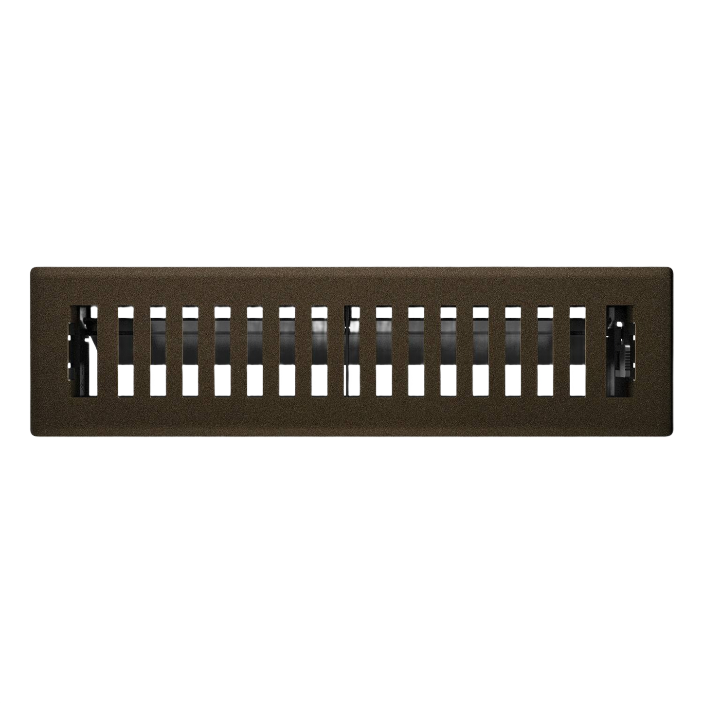 Bronze-colored floor register with rectangular vents and durable metal construction for home improvement use