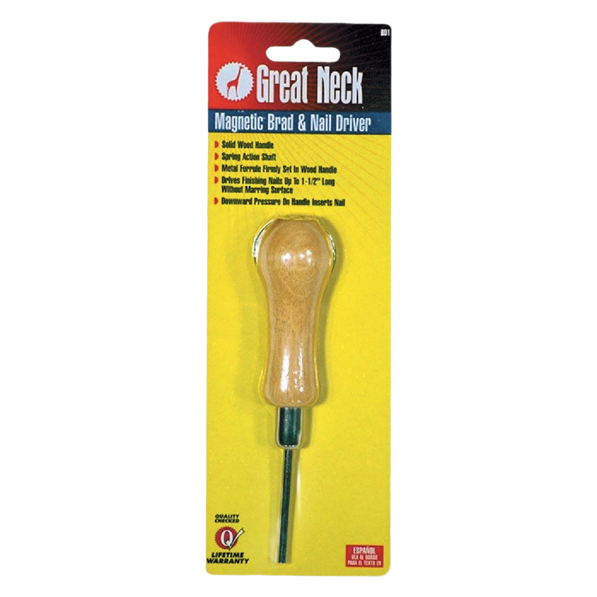 Magnetic brad and nail driver with wooden handle for precision in home improvement and tool accessories under $50 collections