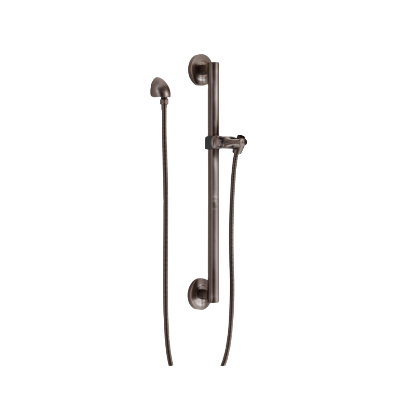 Bronze adjustable slide bar with elbow and handheld showerhead for home improvement and bathroom use