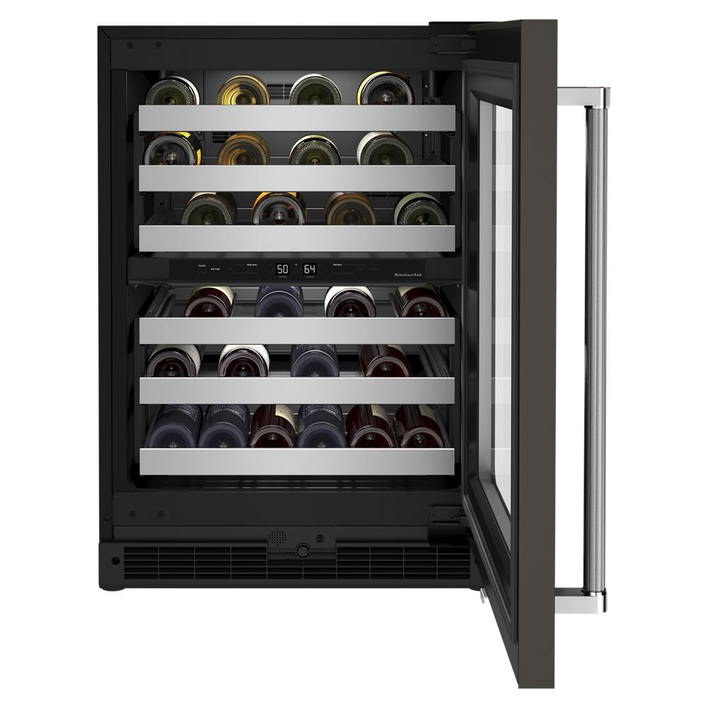 24" Undercounter Wine Cellar with Glass Door and Metal-Front Racks