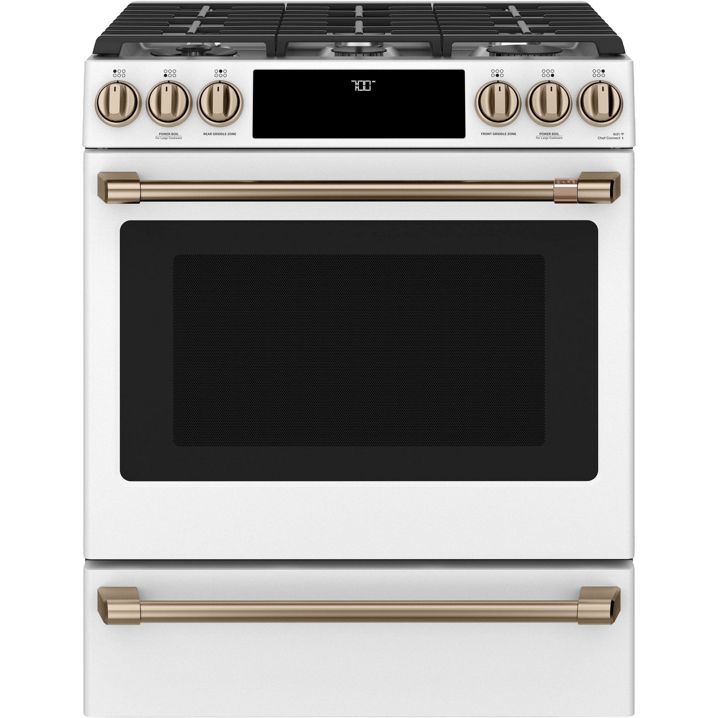 CAFÉ™ 30" Smart Slide-In, Front-Control, Gas Range with Convection Oven