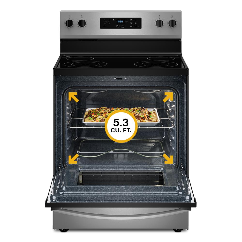 30-inch Electric Range with No Preheat Mode and Steam Clean