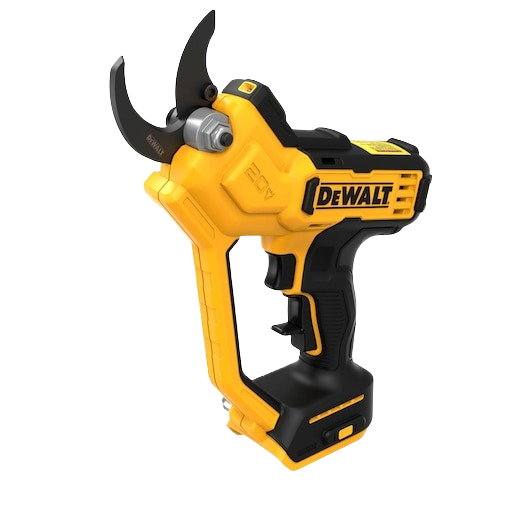 Yellow and black cordless pruner with ergonomic handle for precise cutting in home improvement and landscaping tasks