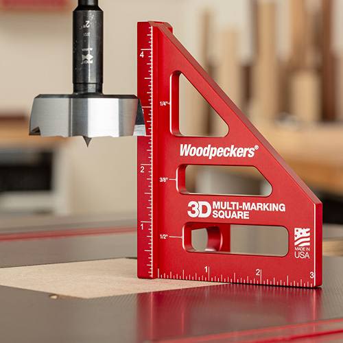 Red anodized 3D multi-marking square with precise measurements for woodworking hand and measuring tools under $100 collections