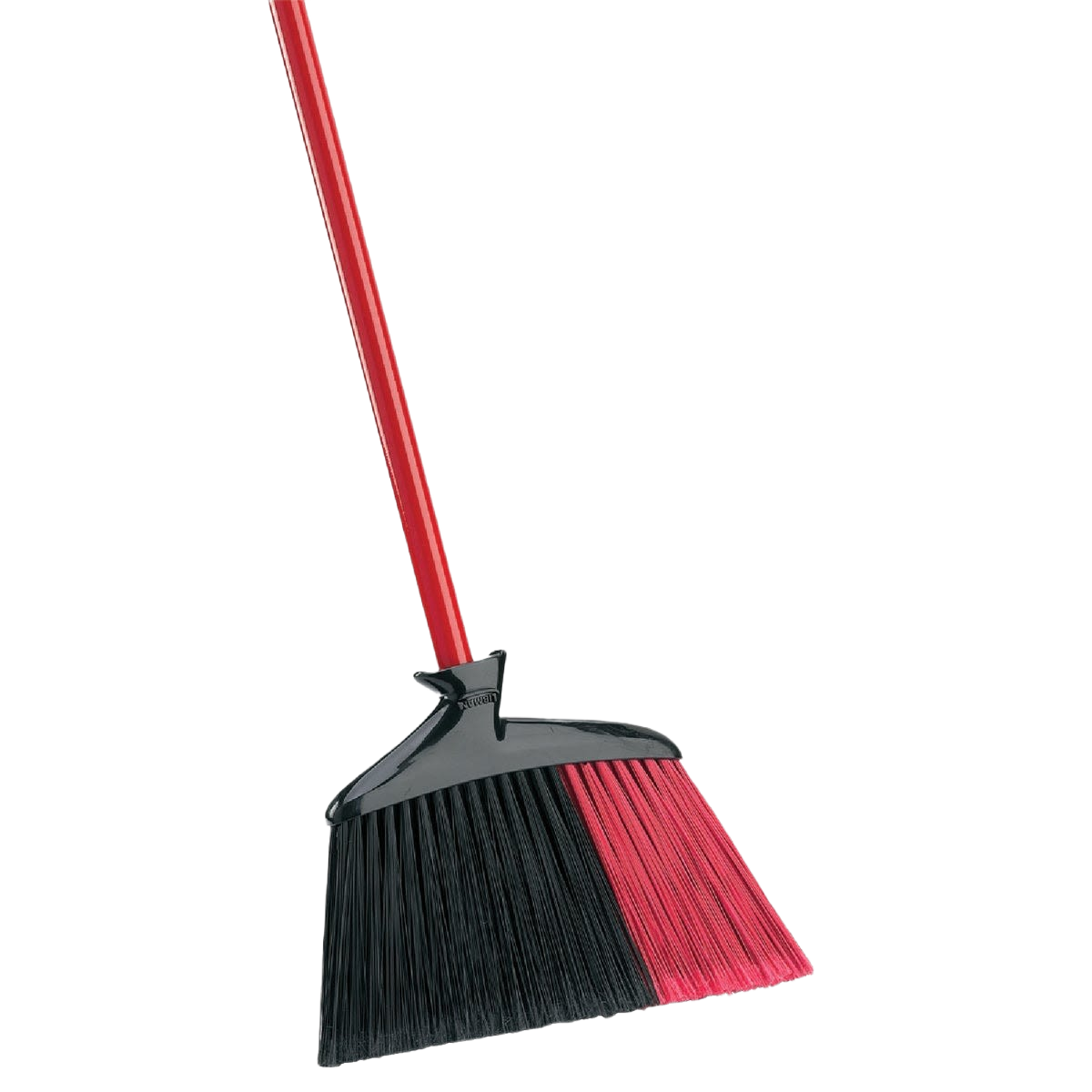 Angle cut broom with steel red handle and dual-tone bristles for indoor and outdoor cleaning tools under $50 collections