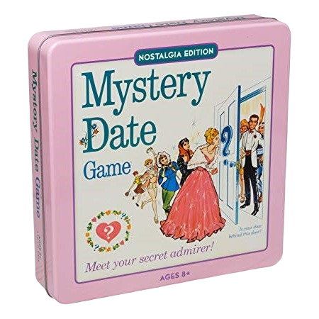 Vintage style tin game box with nostalgic dating game design for toys and board games under 50 dollars collection
