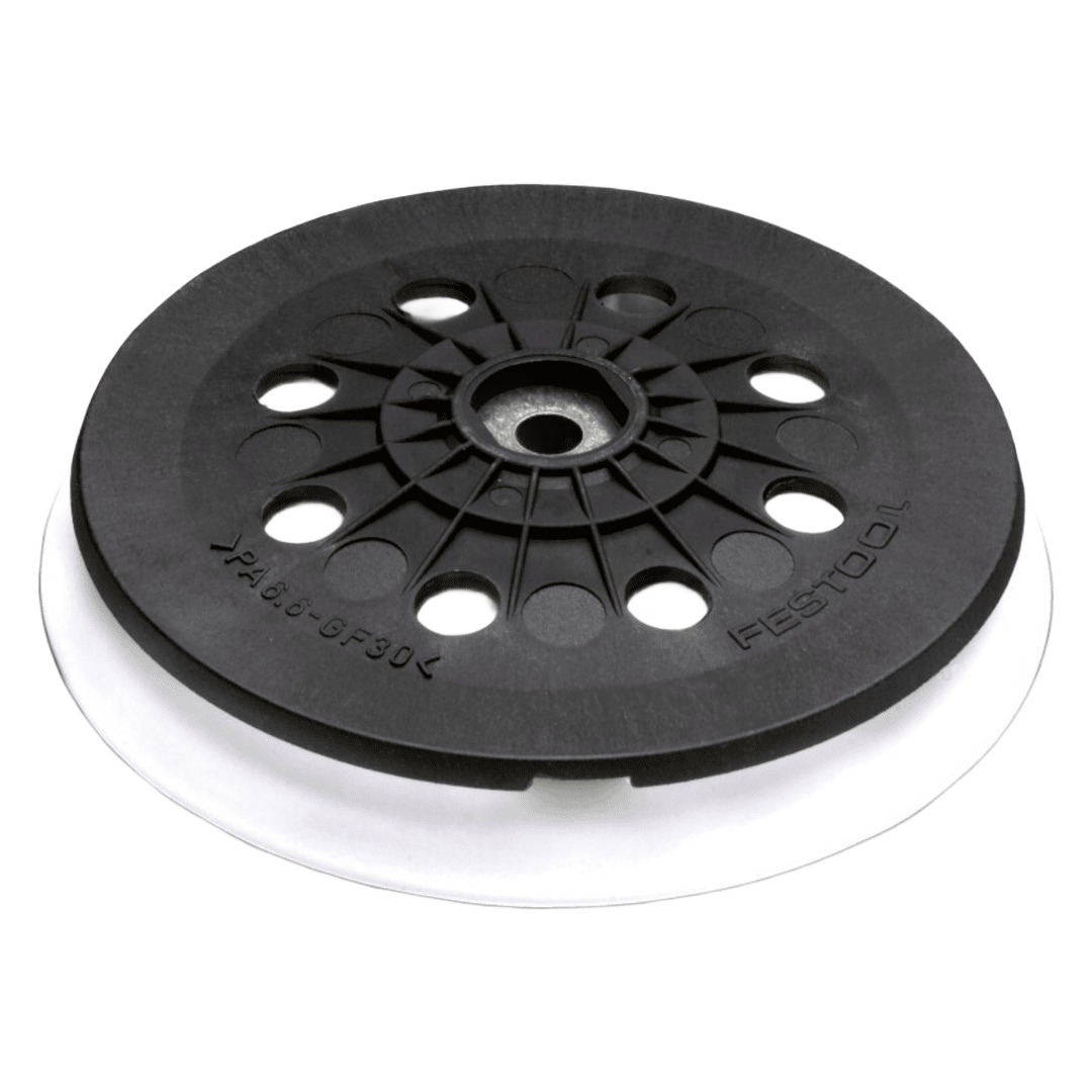 Black and white soft sanding pad with ventilation holes for woodworking and power tool accessories under $100 collection