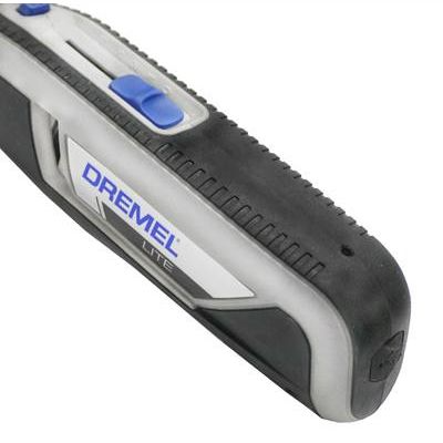 Compact Dremel Lite rotary tool with ergonomic grip and blue power switch for precision home improvement tasks