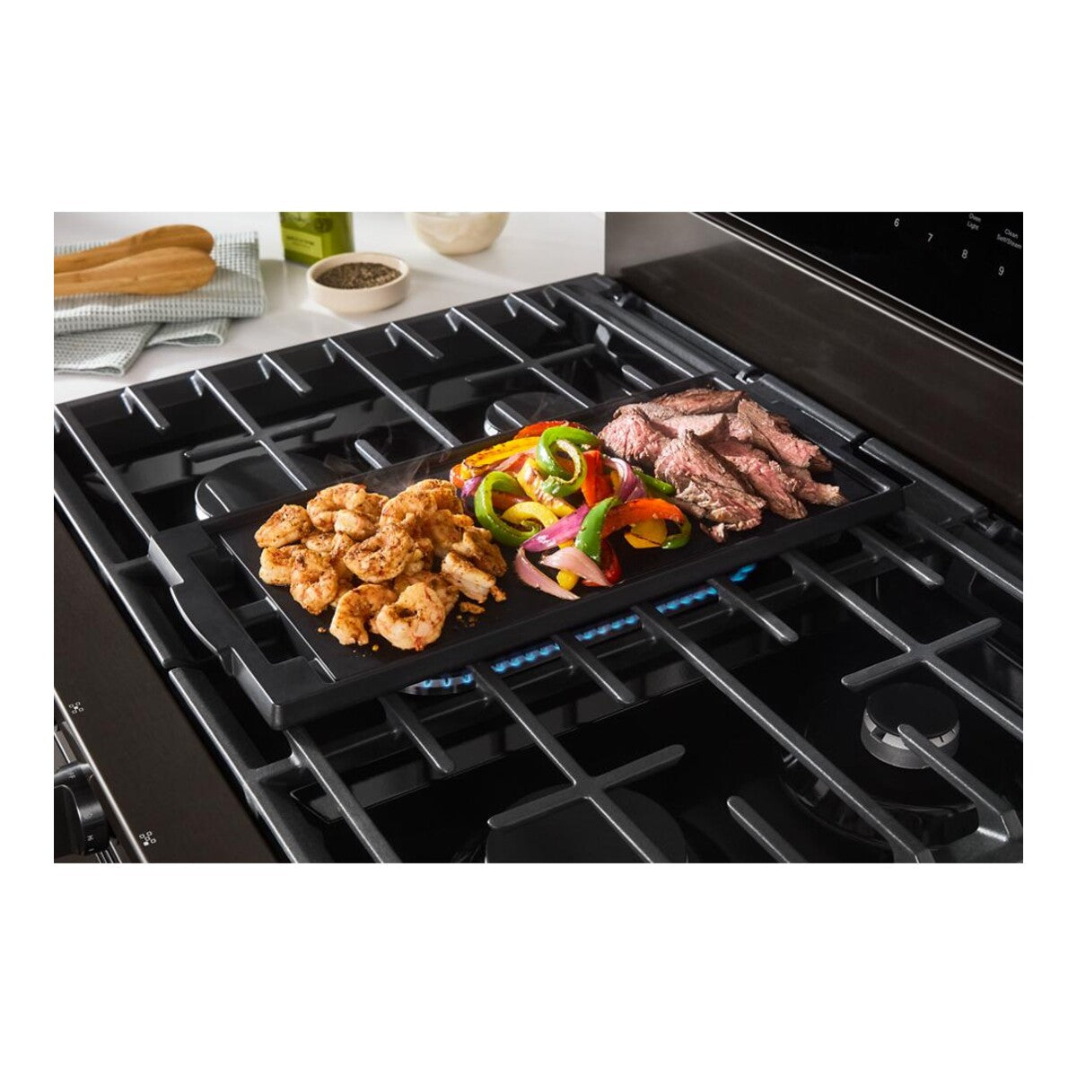 30-inch Smart Gas Range with Air Cooking Technology, No Preheat Air Fry, Steam/Self Clean and High Speed Preheat