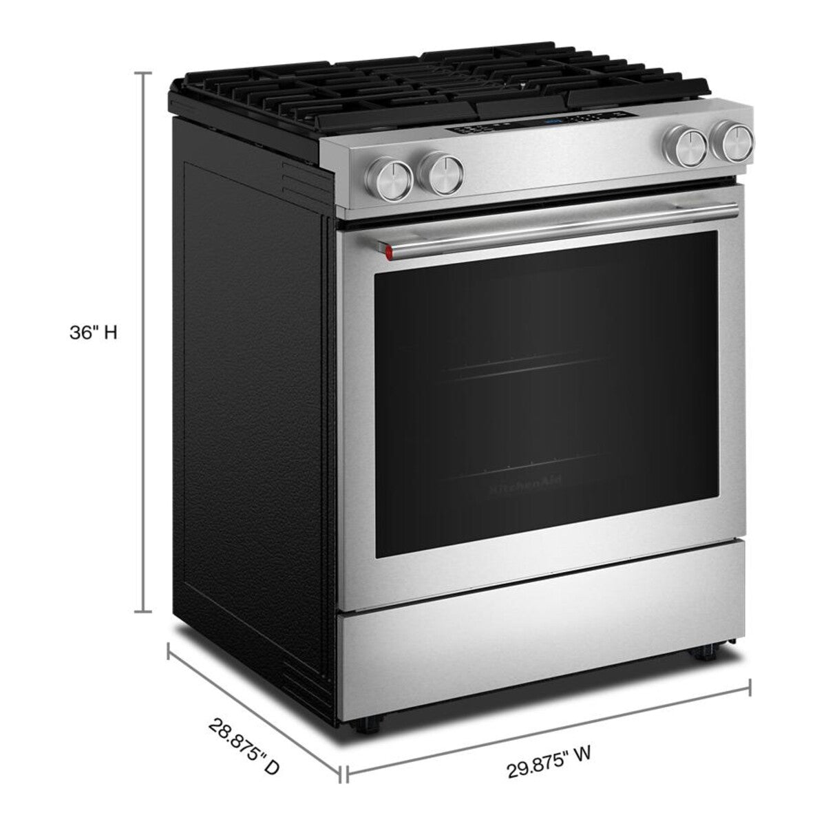 30-Inch 4-Burner Dual Fuel Downdraft Slide-In Range