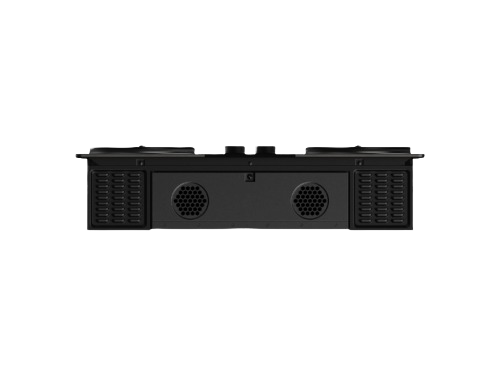 Bottom view of a charcoal-colored 36-inch induction cooktop showing ventilation grilles and cooling fans, featured at Hartville Hardware in Induction Cooktops, Cooktops, Kitchen & Kitchenware, Appliances, and Ranges & Cooktops categories.