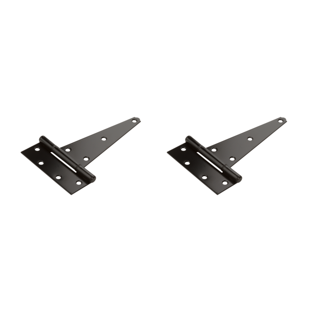 Pair of black heavy-duty 8-inch tee hinges for gates and doors in hardware and slide and hinges collections under $50