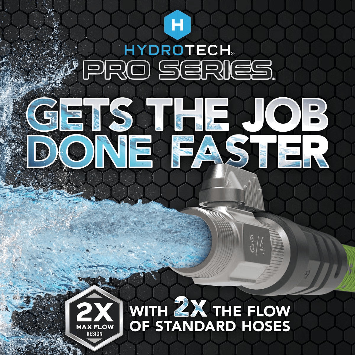 Hydrotech Pro Series 3/4" x 50' Green Expandable Burst Proof Hose