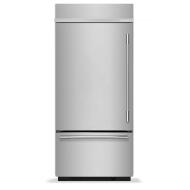 36-inch built-in bottom mount refrigerator with platinum interior and sleek handle from KitchenAid Appliances collection