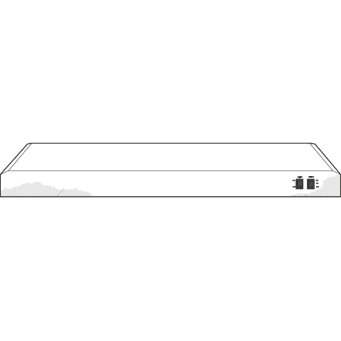 Simple line drawing of a sleek under-cabinet range hood with control switches for kitchen improvement and ventilation